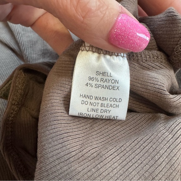 The Foxy Kind Ribbed Turtleneck Long Sleeve Bodysuit Brown L - Picture 5 of 9